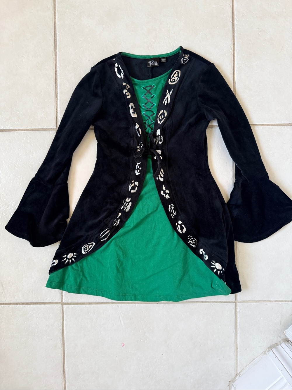 Hocus Pocus Witch Winifred Costume Dress Green Black Girls size 6
